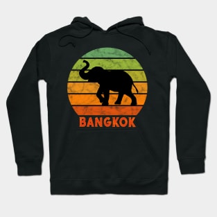 Bangkok Elephant Silhouette On A Rainbow Of Sunset Colors Hoodie